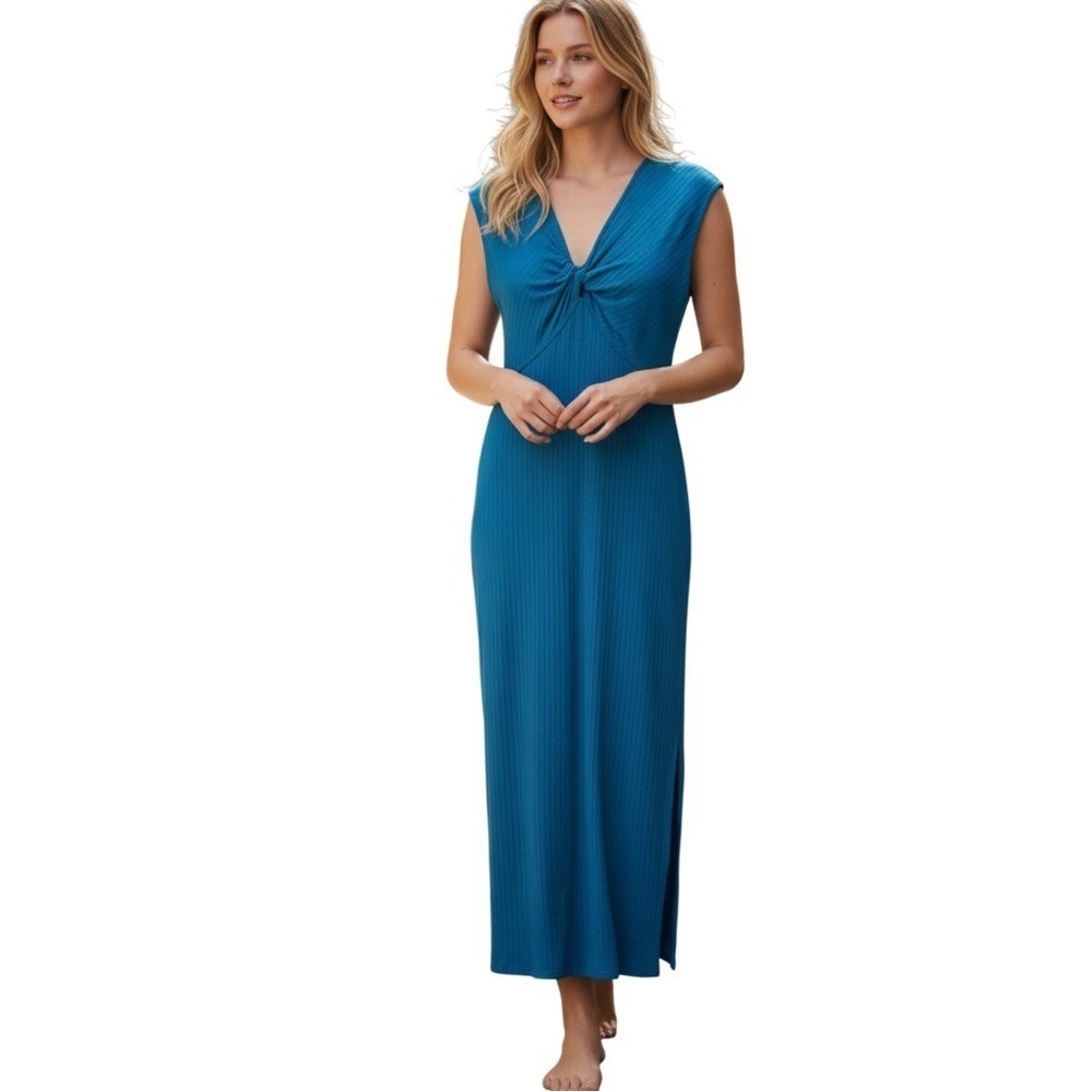Bar III‎ Sleeveless Midi Ribbed Dress Women's, Color Moonbeam Blue, Size Small